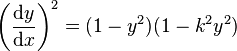  \left(\frac{\mathrm{d} y}{\mathrm{d}x}\right)^2 = (1-y^2) (1-k^2 y^2)