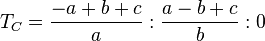 T_C = \frac{-a+b+c}{a} :  \frac{a-b+c}{b} : 0