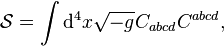 \mathcal{S}=\int \mathrm{d}^4x \sqrt{-g} C_{abcd}C^{abcd},