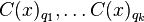 C(x)_{q_1}, \ldots C(x)_{q_k}