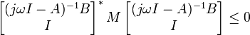  \left[\begin{matrix} (j\omega I - A)^{-1}B \\ I \end{matrix}\right]^*   M   \left[\begin{matrix} (j\omega I - A)^{-1}B \\ I \end{matrix}\right] \le 0 