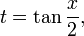 t = \tan\frac{x}{2},