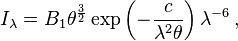 I_\lambda=B_1 \theta^{\frac{3}{2}}\exp \left(-\frac{c}{\lambda^2\theta}\right)\lambda^{-6}\,,