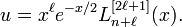 u = x^{\ell}e^{-x/2}L_{n+\ell}^{[2\ell+1]}(x).