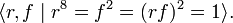 \langle r, f \mid r^8 = f^2 = (rf)^2 = 1\rangle.