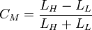 C_M = \frac{L_H -L_L}{L_H+L_L}