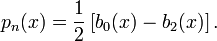 p_n(x) = \frac{1}{2}\left[b_0(x) - b_2(x)\right].