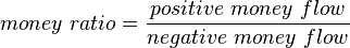 money\ ratio = { positive\ money\ flow \over negative\ money\ flow }