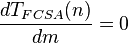 \frac{d T_{FCSA}(n)}{d m} = 0