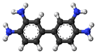 Ball-and-stick model of the 3,3'-diaminobenzidine molecule