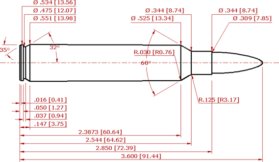 300 Remington Ultra Magnum Cartridge SAAMI Schematic