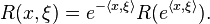 R(x, \xi) = e^{-{\langle x, \xi \rangle}} R (e^{\langle x, \xi \rangle}).