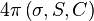  4\pi \left(\sigma, S, C\right) 