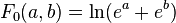 F_0(a, b) = \ln(e^{a} + e^{b})