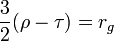 \frac{3}{2}(\rho-\tau)=r_g