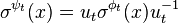 \sigma^{\psi_t}(x)=u_t\sigma^{\phi_t}(x)u_t^{-1} 