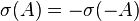 \sigma(A) = -\sigma(-A)