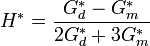 H^*=\frac{G^*_d-G^*_m}{2G^*_d+3G^*_m}