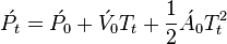     \acute{P}_t = \acute{P}_0 + \acute{V}_0T_t + \frac{1}{2}\acute{A}_0T_t^2 