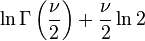  \ln \Gamma\left(\frac{\nu}{2}\right)+\frac{\nu}{2}\ln 2