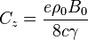 C_z = \frac{e \rho_0 B_0}{8c \gamma}