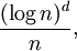 \frac{(\log n)^d}{n},