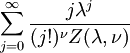 \sum_{j=0}^\infty \frac{j\lambda^j}{(j!)^\nu Z(\lambda, \nu)}