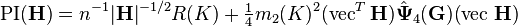 \operatorname{PI}(\bold{H}) = n^{-1} |\bold{H}|^{-1/2} R(K) +  \tfrac{1}{4} m_2(K)^2 
(\operatorname{vec}^T \bold{H}) \hat{\bold{\Psi}}_4 (\bold{G}) (\operatorname{vec} \, \bold{H})