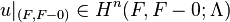 u|_{(F, F - 0)} \in H^n(F, F - 0; \Lambda)