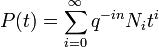 P(t)= \sum_{i=0}^{\infty} q^{-in}N_i t^i