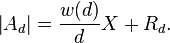  \left\vert A_d \right\vert = \frac{w(d)}{d} X + R_d . 