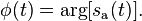 \phi(t) = \arg[s_\mathrm{a}(t)].