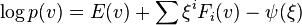 \log p(v)=E(v)+\sum\xi^iF_i(v)-\psi(\xi)