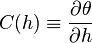  C(h) \equiv \frac{\partial \theta }{\partial h} 