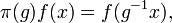 \pi(g)f(x)=f(g^{-1}x),