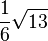 \frac{1}{6} \sqrt{13}