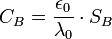 C_B = \frac{\epsilon_0}{\lambda_0}\cdot S_B \ 