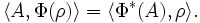 \langle A , \Phi(\rho) \rangle = \langle \Phi^*(A) , \rho \rangle .