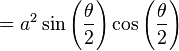  = a^2\sin\left(\frac{\theta}{2}\right)\cos\left(\frac{\theta}{2}\right)