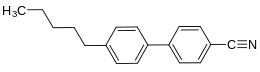 Skeletal formula of 4-cyano-4'-pentylbiphenyl