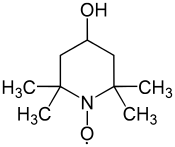 Skeletal formula of 4-hydroxy-TEMPO