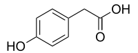 Chemical structure of 4-hydroxyphenylacetic acid