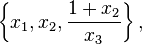 \left\{x_1,x_2,\frac{1+x_2}{x_3}\right\},