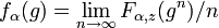 f_\alpha(g) = \lim_{n\rightarrow \infty} F_{\alpha,z}(g^n)/n