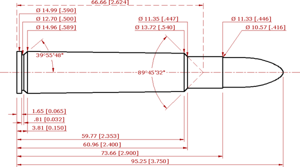 416 Rigby Cartridge Schematic