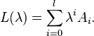 L(\lambda) = \sum_{i=0}^l \lambda^i A_i. 