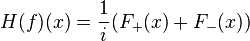 H(f)(x) = \frac{1}{i}(F_+(x) + F_-(x))