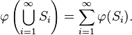  \varphi\left(\bigcup_{i=1}^\infty S_i\right) = \sum_{i=1}^\infty \varphi(S_i). 