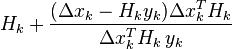 H_{k}+\frac {(\Delta x_k-H_k y_k) \Delta x_k^T H_k}{\Delta x_k^T H_k \, y_k}