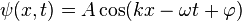 \psi(x,t) = A \cos (k x - \omega t+\varphi)